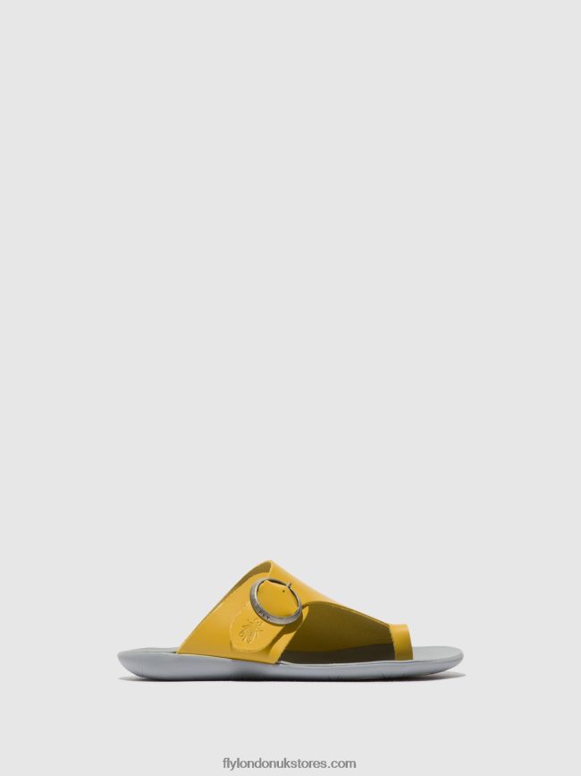 Open Toe Mules MICA758 Women Fly London 4V24RT367 MUSTARD