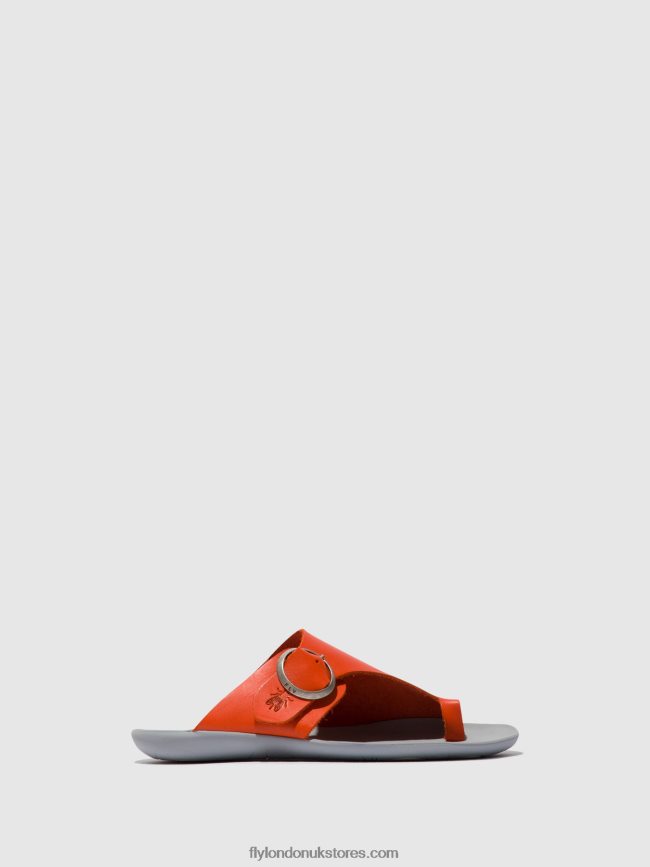 Open Toe Mules MICA758 Women Fly London 4V24RT383 CORAL