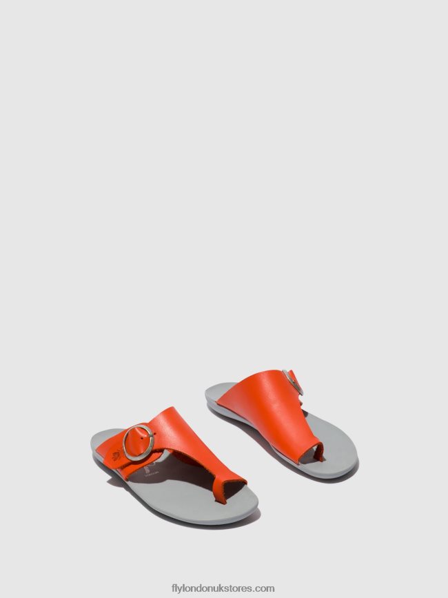 Open Toe Mules MICA758 Women Fly London 4V24RT383 CORAL