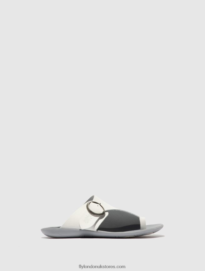 Open Toe Mules MICA758 Women Fly London 4V24RT385 BRIDLE OFF WHITE