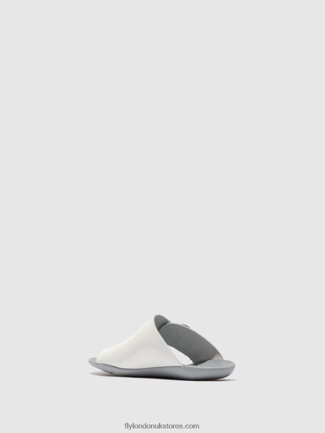 Open Toe Mules MICA758 Women Fly London 4V24RT385 BRIDLE OFF WHITE