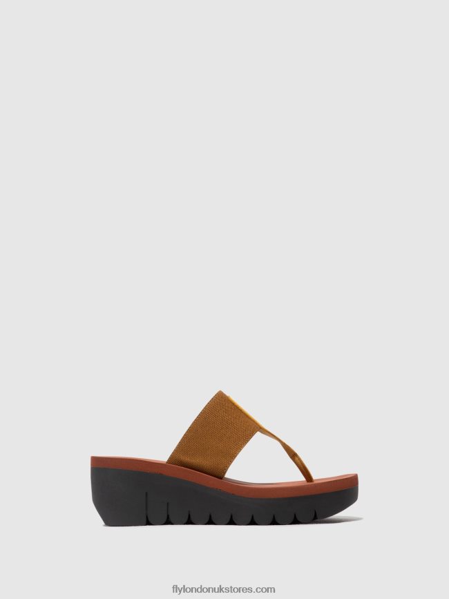 Slip-on Mules YOMU725 Women Fly London 4V24RT359 BUMBLEBEE/CAMEL (BRICK)