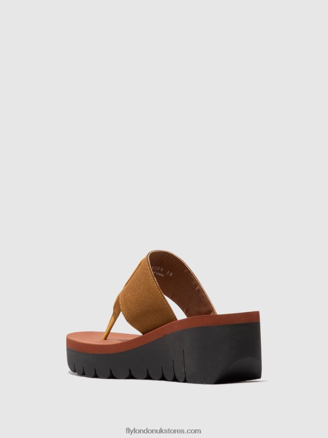 Slip-on Mules YOMU725 Women Fly London 4V24RT359 BUMBLEBEE/CAMEL (BRICK)