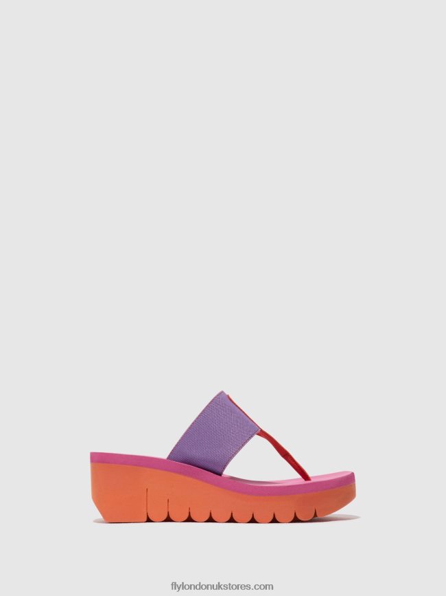 Slip-on Mules YOMU725 Women Fly London 4V24RT360 ORANGE/VIOLET (ROSE)