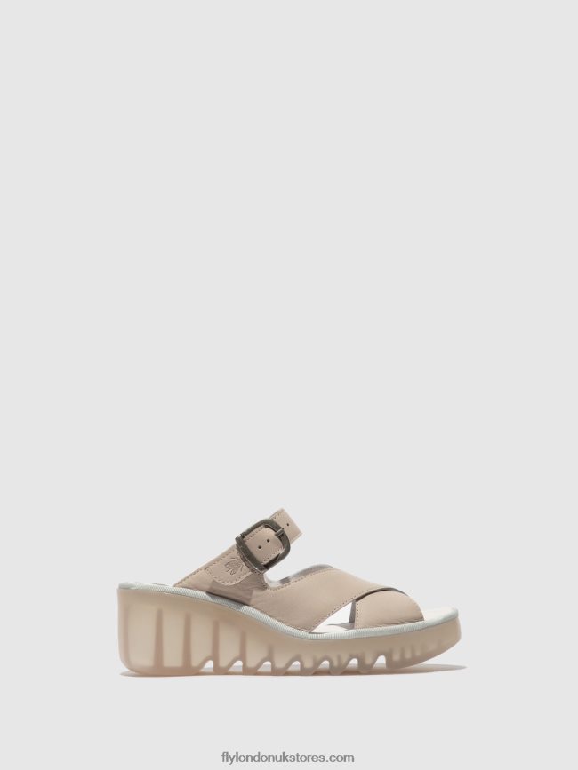 Wedge Mules BOCY409 Women Fly London 4V24RT357 CLOUD