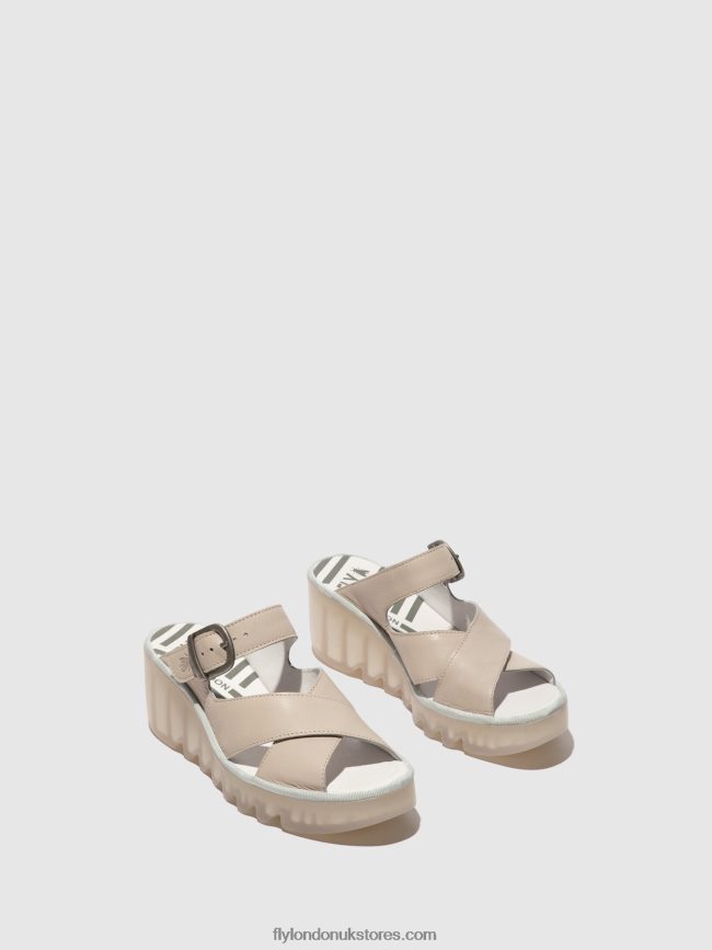 Wedge Mules BOCY409 Women Fly London 4V24RT357 CLOUD
