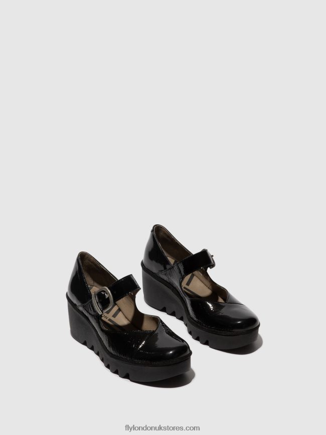 Buckle Shoes BAXE428 Women Fly London 4V24RT621 LUXOR BLACK
