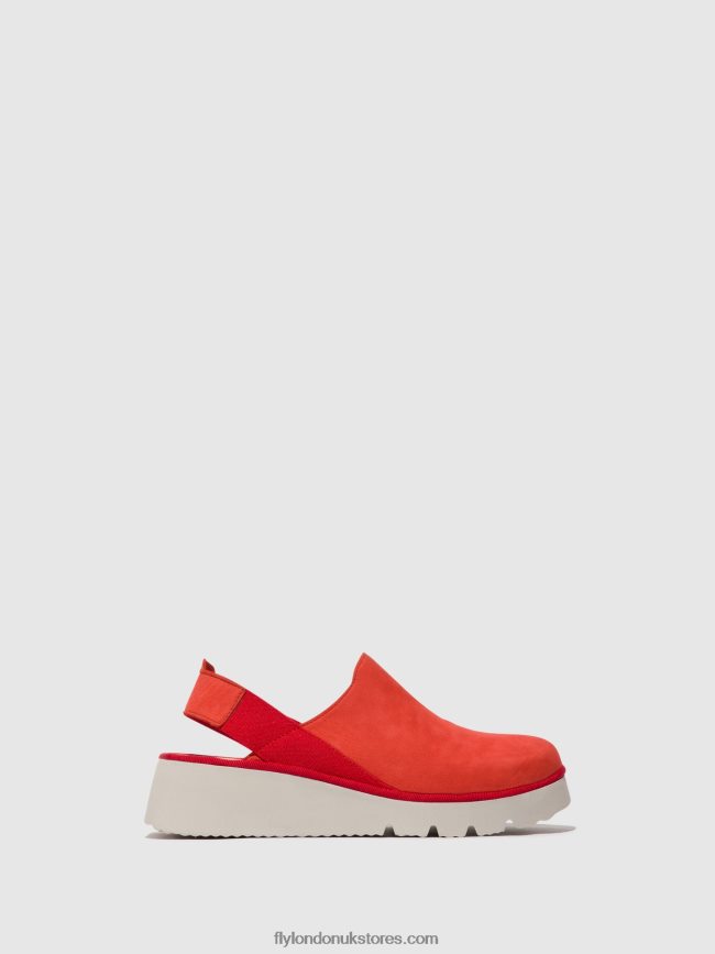 Sling-Back Shoes PLOG430 Women Fly London 4V24RT644 DEVIL RED