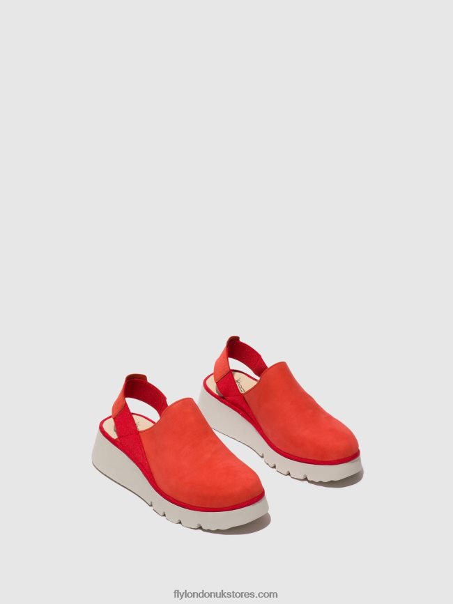 Sling-Back Shoes PLOG430 Women Fly London 4V24RT644 DEVIL RED