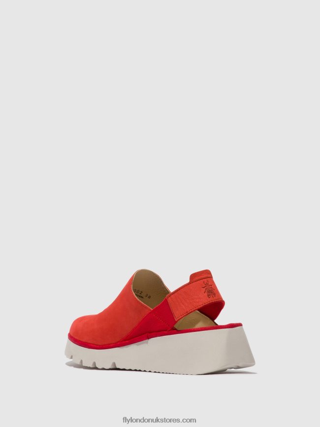 Sling-Back Shoes PLOG430 Women Fly London 4V24RT644 DEVIL RED