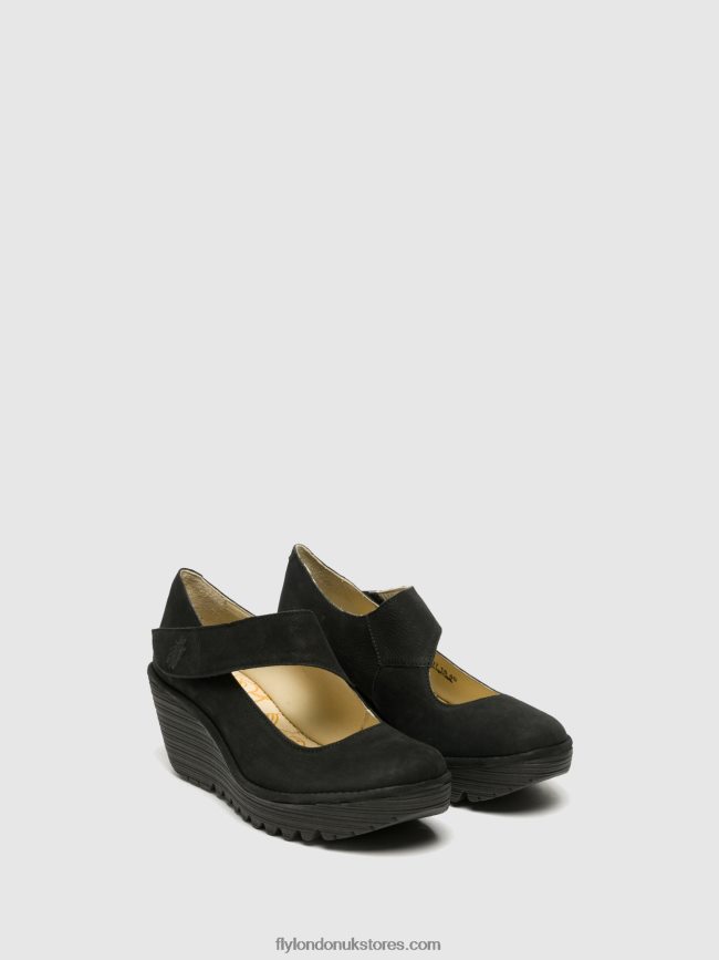Wedge Shoes YASI682 Women Fly London 4V24RT699 BLACK
