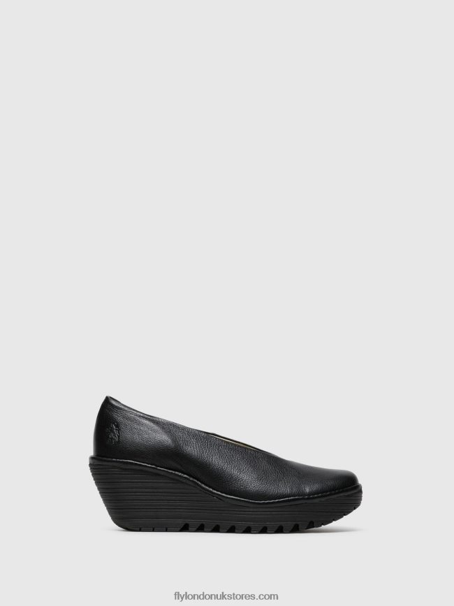 Wedge Shoes YAZ Women Fly London 4V24RT702 Gloss Black