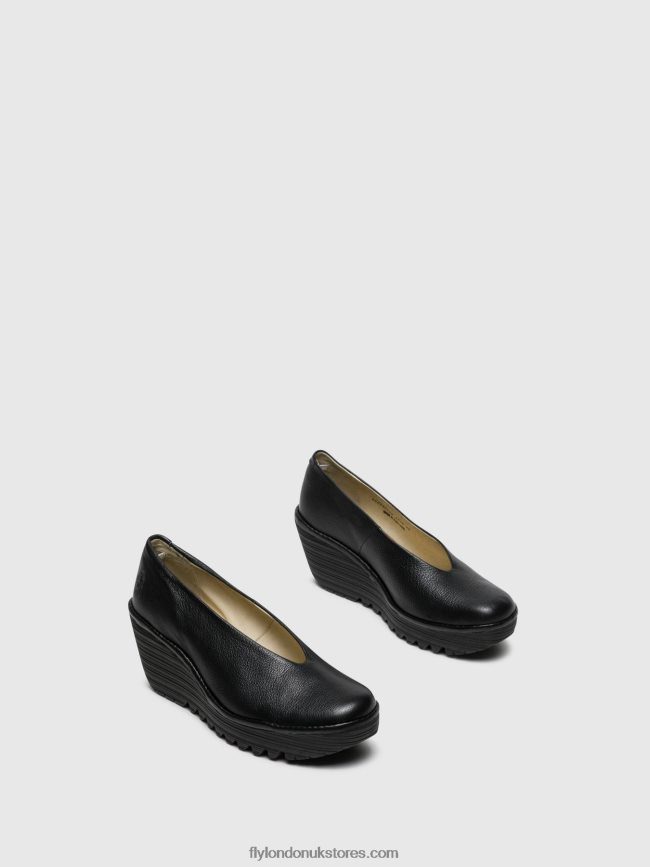 Wedge Shoes YAZ Women Fly London 4V24RT702 Gloss Black