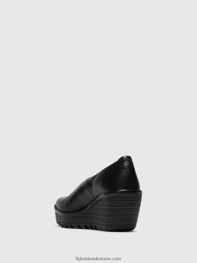 Wedge Shoes YAZ Women Fly London 4V24RT702 Gloss Black