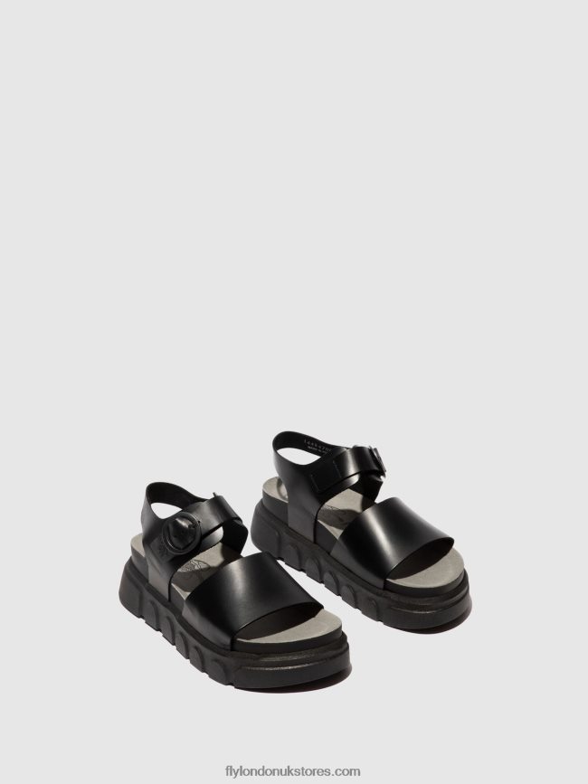 Ankle Strap Sandals CREE947 Women Fly London 4V24RT506 BLACK