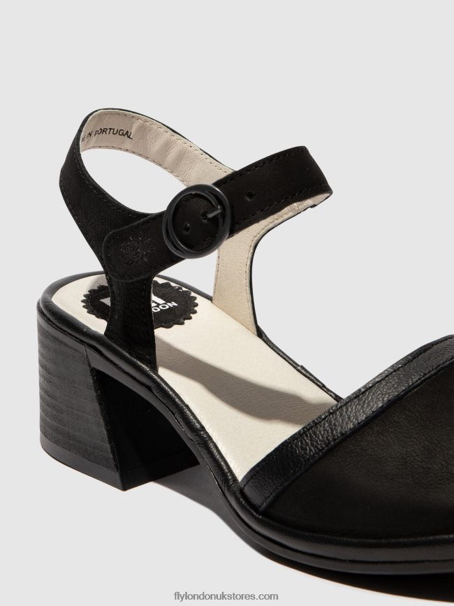 Ankle Strap Sandals LEAR374 Women Fly London 4V24RT531 BLACK