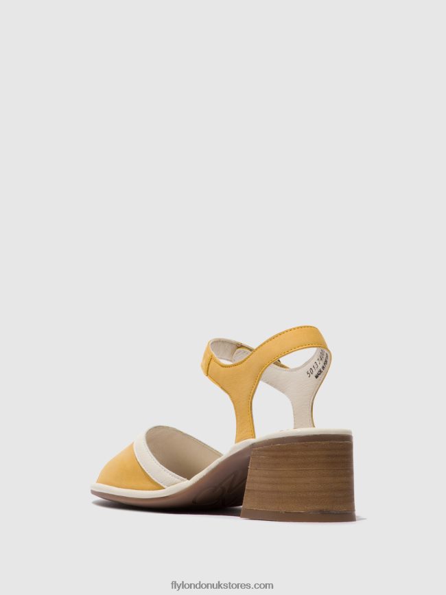 Ankle Strap Sandals LEAR374 Women Fly London 4V24RT568 BUMBLEBEE/OFFWHITE