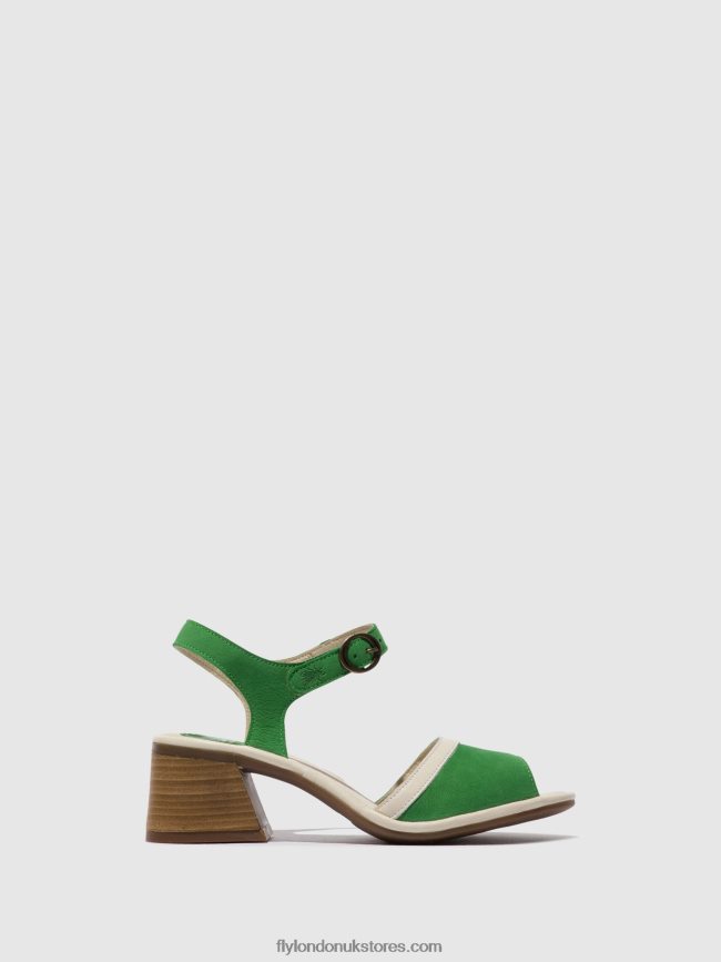 Ankle Strap Sandals LEAR374 Women Fly London 4V24RT569 LIGHT GREEN/OFFWHITE