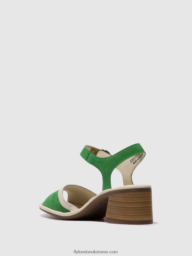 Ankle Strap Sandals LEAR374 Women Fly London 4V24RT569 LIGHT GREEN/OFFWHITE