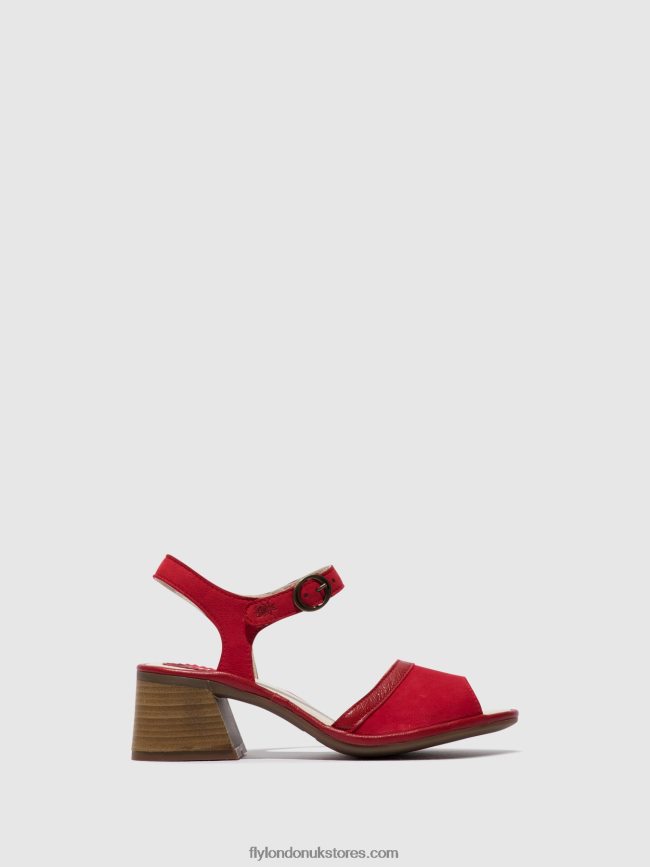 Ankle Strap Sandals LEAR374 Women Fly London 4V24RT570 LIPSTICK RED