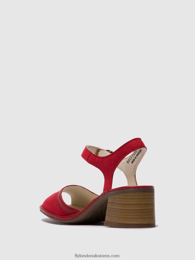 Ankle Strap Sandals LEAR374 Women Fly London 4V24RT570 LIPSTICK RED