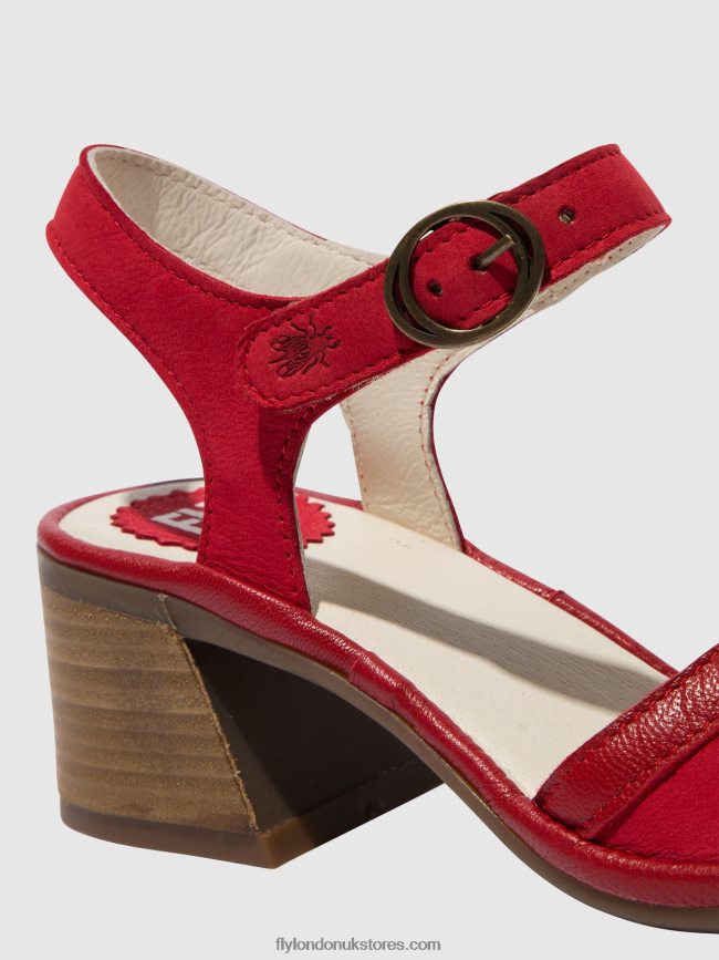 Ankle Strap Sandals LEAR374 Women Fly London 4V24RT570 LIPSTICK RED