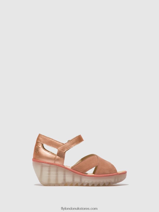 Ankle Strap Sandals YENT365 Women Fly London 4V24RT504 PINK/BLUSH GOLD