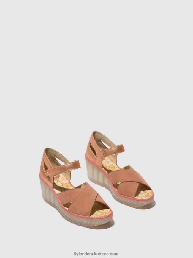 Ankle Strap Sandals YENT365 Women Fly London 4V24RT504 PINK/BLUSH GOLD