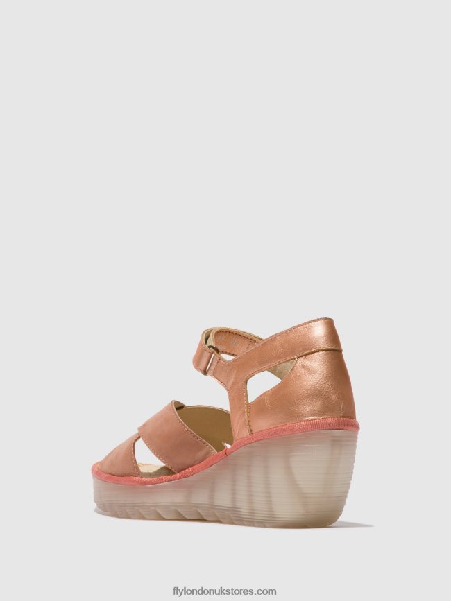 Ankle Strap Sandals YENT365 Women Fly London 4V24RT504 PINK/BLUSH GOLD