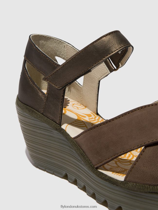 Ankle Strap Sandals YENT365 Women Fly London 4V24RT509 PEWTER