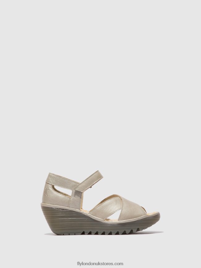 Ankle Strap Sandals YENT365 Women Fly London 4V24RT565 SILVER