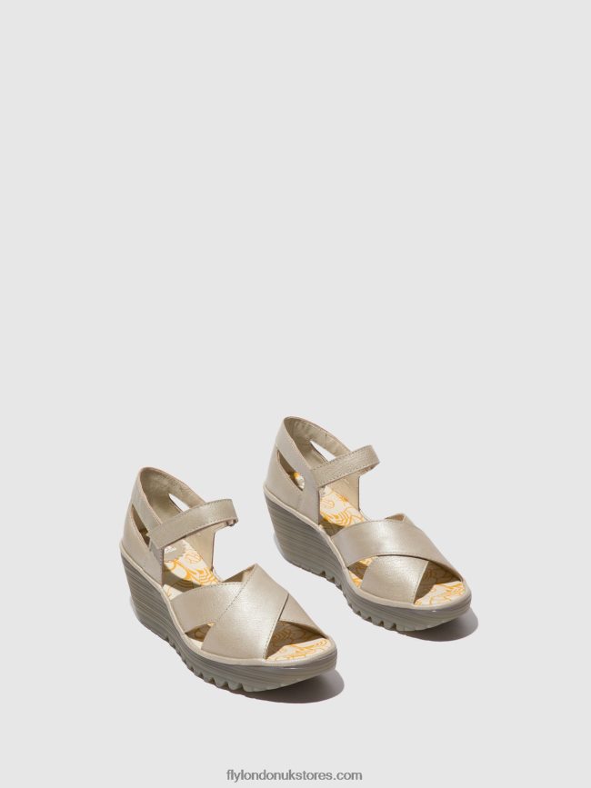 Ankle Strap Sandals YENT365 Women Fly London 4V24RT565 SILVER