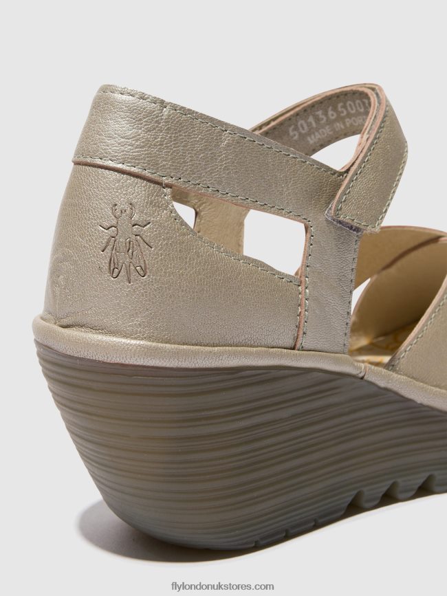 Ankle Strap Sandals YENT365 Women Fly London 4V24RT565 SILVER