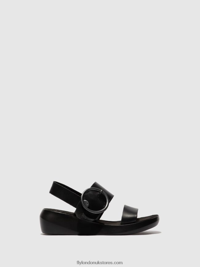 Buckle Sandals BANI739 Women Fly London 4V24RT611 BRIDLE BLACK