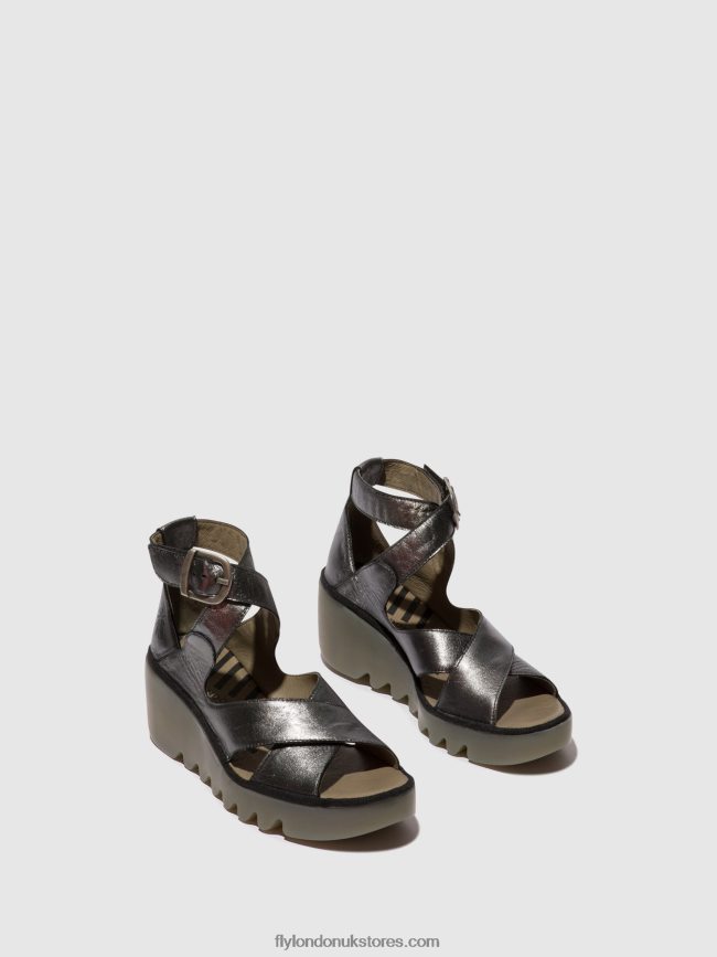 Buckle Sandals BYRE410 Women Fly London 4V24RT503 GRAPHITE
