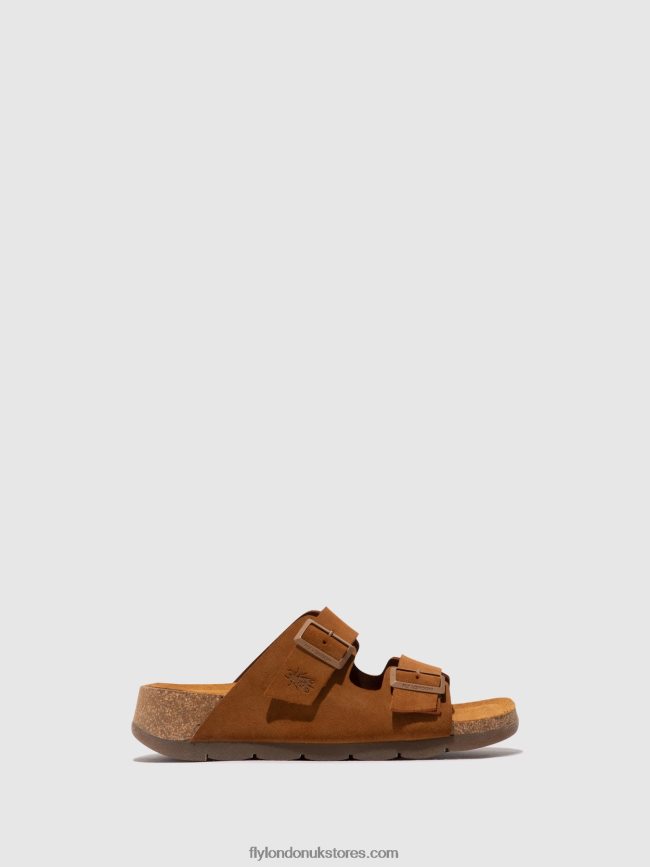 Buckle Sandals CAJA721 Women Fly London 4V24RT391 SUEDE CAMEL