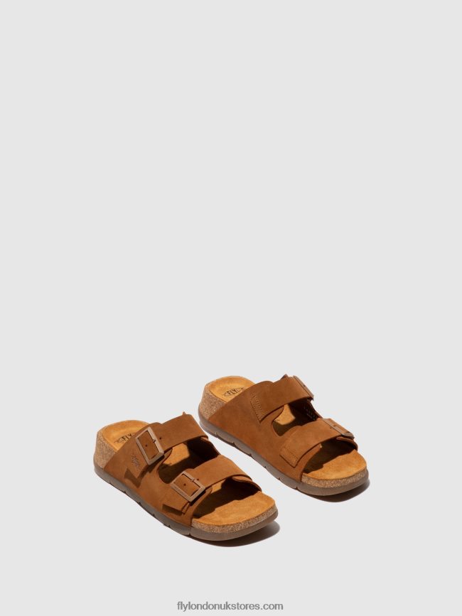 Buckle Sandals CAJA721 Women Fly London 4V24RT391 SUEDE CAMEL