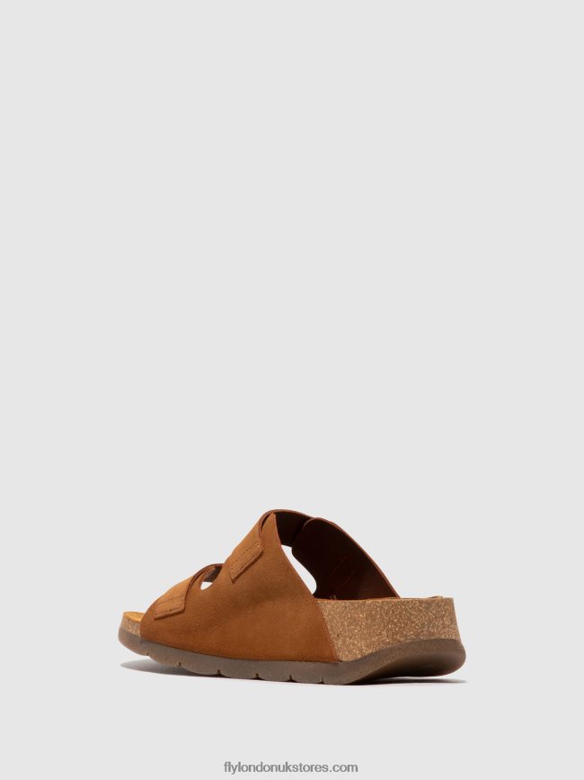 Buckle Sandals CAJA721 Women Fly London 4V24RT391 SUEDE CAMEL