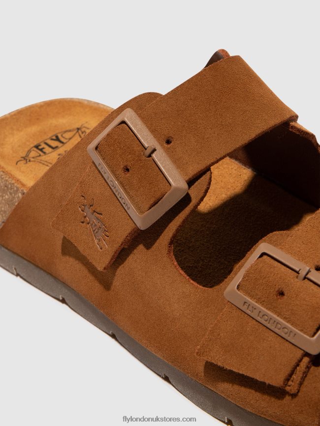 Buckle Sandals CAJA721 Women Fly London 4V24RT391 SUEDE CAMEL
