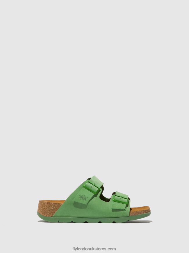 Buckle Sandals CAJA721 Women Fly London 4V24RT527 LIME GREEN