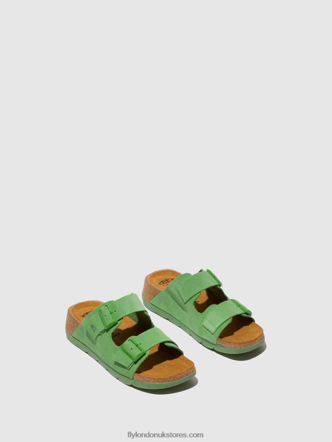 Buckle Sandals CAJA721 Women Fly London 4V24RT527 LIME GREEN
