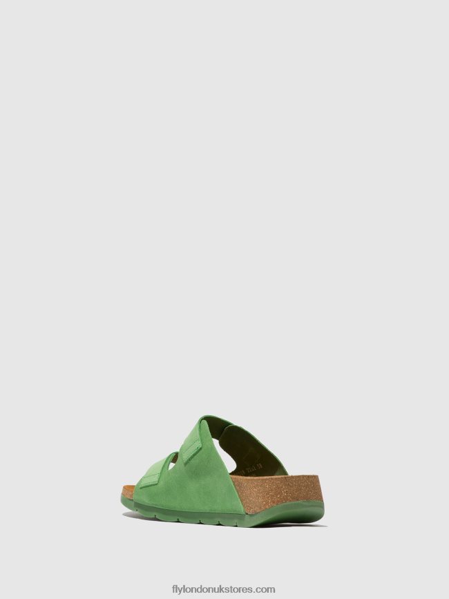 Buckle Sandals CAJA721 Women Fly London 4V24RT527 LIME GREEN