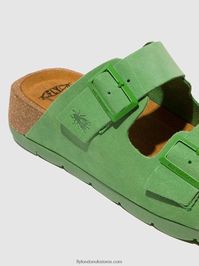 Buckle Sandals CAJA721 Women Fly London 4V24RT527 LIME GREEN