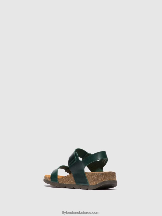 Buckle Sandals CEKE722 Women Fly London 4V24RT605 BRIDLE PETROL