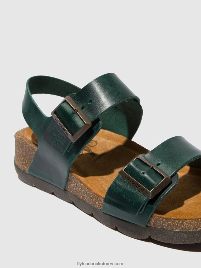 Buckle Sandals CEKE722 Women Fly London 4V24RT605 BRIDLE PETROL