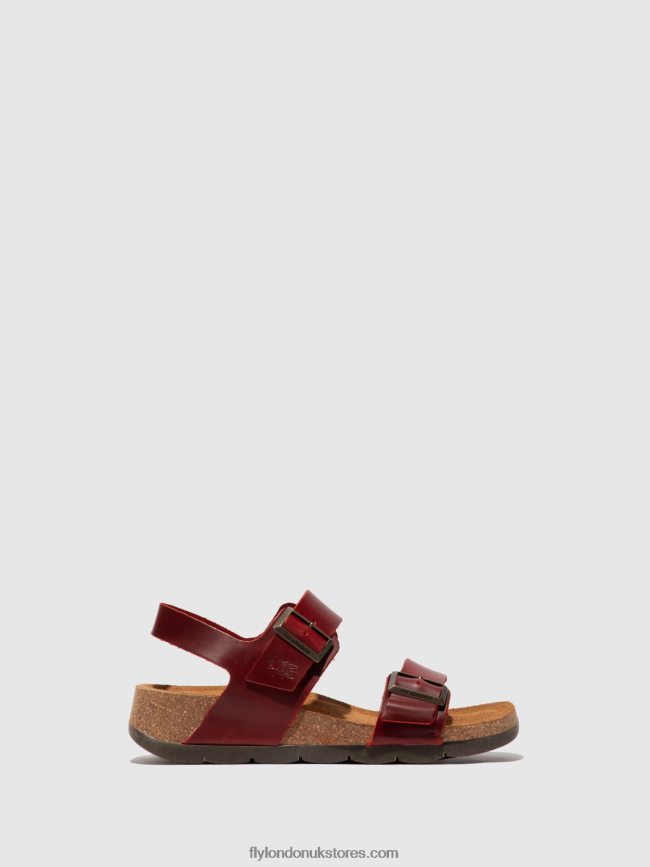 Buckle Sandals CEKE722 Women Fly London 4V24RT606 BRIDLE RED