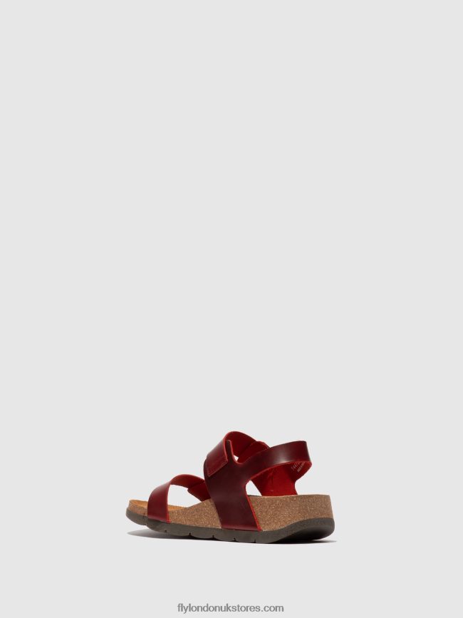 Buckle Sandals CEKE722 Women Fly London 4V24RT606 BRIDLE RED