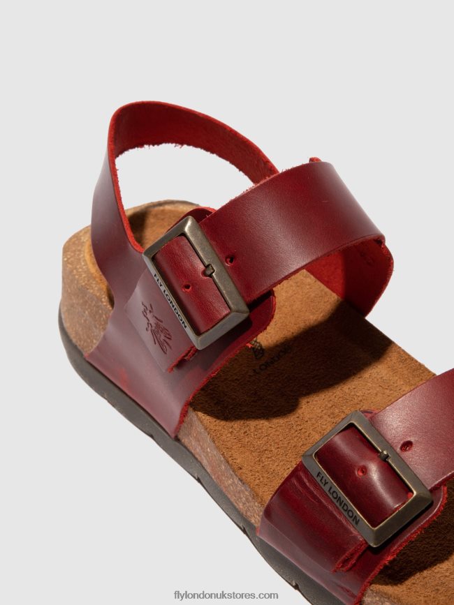 Buckle Sandals CEKE722 Women Fly London 4V24RT606 BRIDLE RED