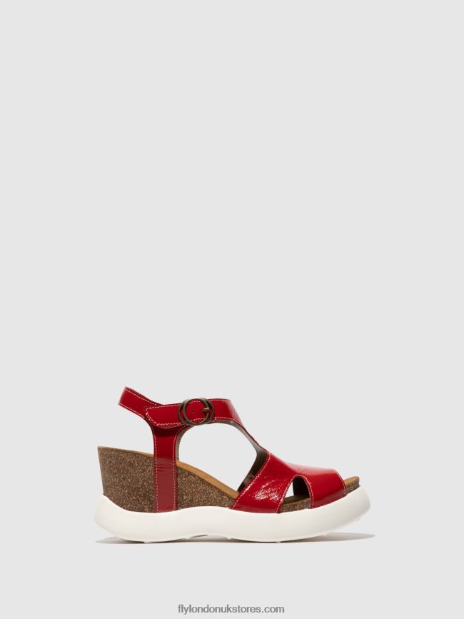Buckle Sandals GOVA962 Women Fly London 4V24RT495 RED