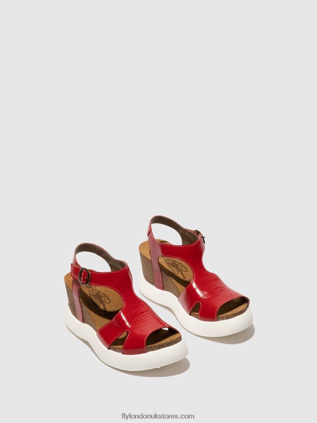 Buckle Sandals GOVA962 Women Fly London 4V24RT495 RED